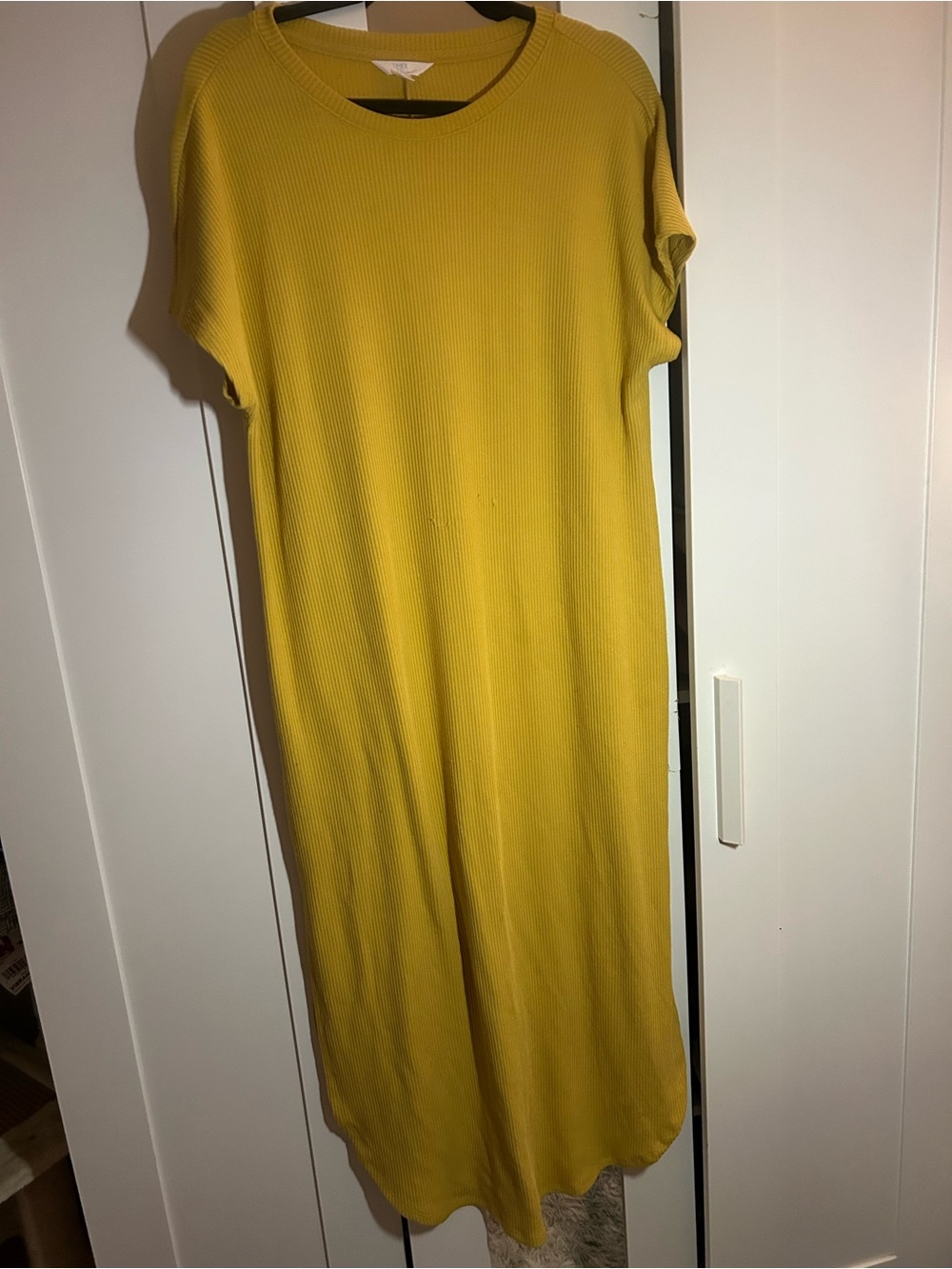 Time and Tru Mustard Yellow Ribbed Maxi Dress